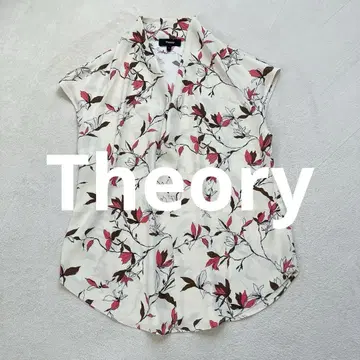 Theory 슬리브리스 블라우스 꽃무늬 S
