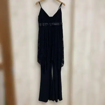 블랙 레이스 롱 팬츠 드레스