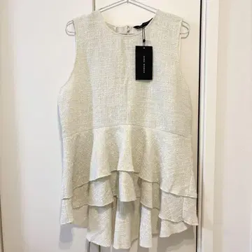 ZARA woman 트위드 페플럼 티어드 상의 새상품