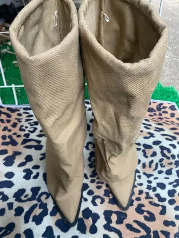 베이지 캔버스 롱 부츠 ZARA