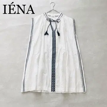 2232A 이에나 자수 프렌치 슬리브 블라우스 린넨