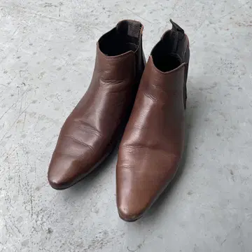 가죽 사이드 고어 부츠 브라운 27 cm around the shoes