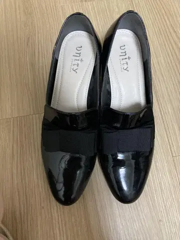 unity 블랙 리본 포함 낮은 힐 신발 24cm