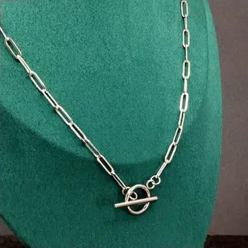 실버 토글 체인 목걸이 링크 심플
