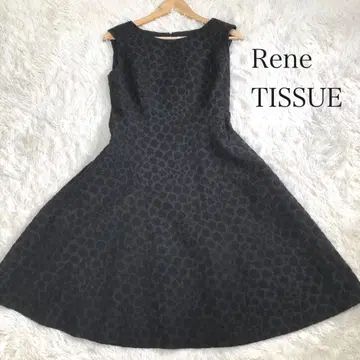 Rene 르네 TISSUE 사 롱 원피스 미니 꽃무늬 블랙 사이즈 38