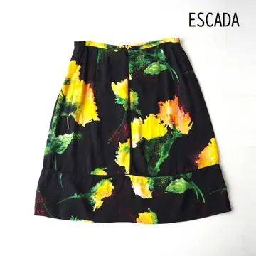 ESCADA 에스카다 플라워 프린트 플레어 스커트 40 빅 사이즈
