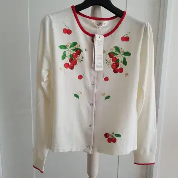 미사용 새상품 Super Beauty 체리 긴팔 니트 가디건 42