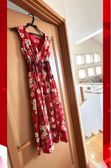 Katespade 꽃무늬 원피스 xs 빨간색