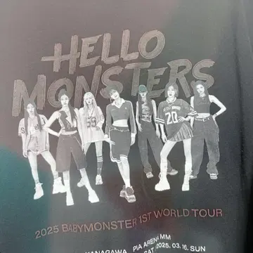 BABYMONSTER 2025 월드 투어 티셔츠