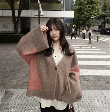 mideal 믹스 컬러 가디건