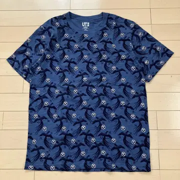 8.8 UNIQLO 유니클로 티셔츠 반팔 네이비 올 패턴 L