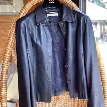 ANNE KLEIN 블랙 가죽 재킷