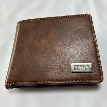 EDWIN 브라운 가죽 접이식 지갑