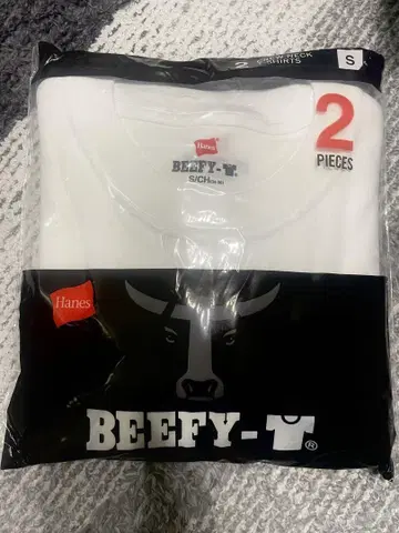 Hanes BEEFY-T 화이트 S 사이즈 2매입