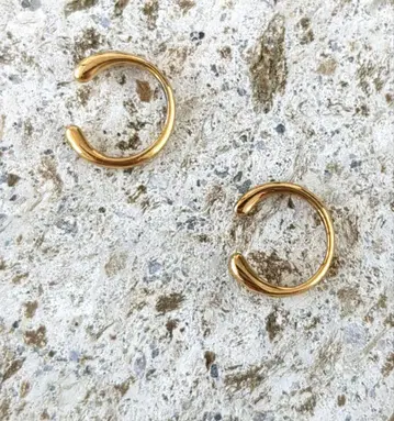 에테*골드 오픈 스타일 이어커프*925