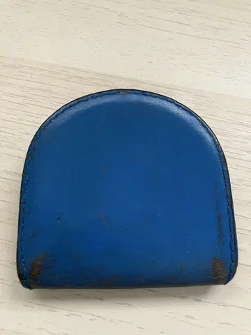 파란색 가죽 코인 케이스