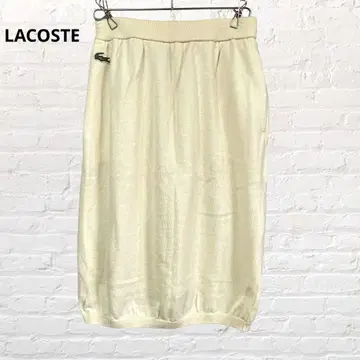 9929 라코스테 LACOSTE 울 100% 무릎 기장 스커트 베이지 L