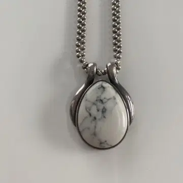 실버 925 각인 펜던트 탑 화이트 터콰이즈 3.5cm x 2.5cm