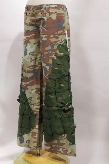 ILLIG 카모플라쥬 플레어 팬츠 데드스탁 제품 카키 브라운 S 사이즈