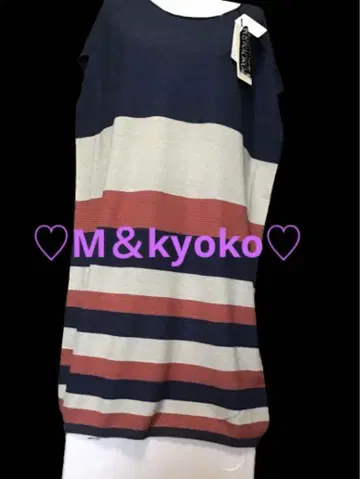 [미사용 새상품 택 포함] M&kyoko 스트라이프 슬리브리스 튜닉