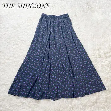 THE SHINZONE 신존 플라워 프린트 롱 개더 스커트