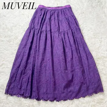 MUVEIL 뮈벨 레이스 자수 시어 롱 스커트 페티코트 포함