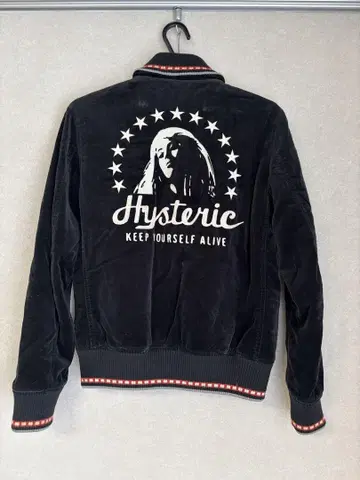 HYSTERIC GLAMOUR 블랙 바시티 자켓