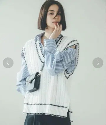 snidel 오버사이즈 스티치 니트 베스트