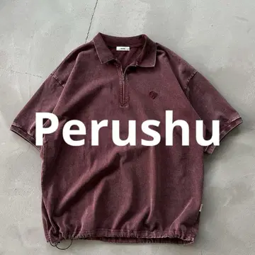 Perushu 하프 지퍼 티셔츠 L