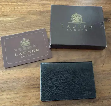 LAUNER 블랙 가죽 명함지갑