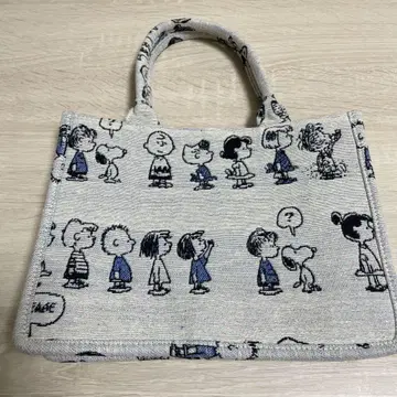 스누피 자카드 토트백
