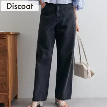 Discoat 개량판 US 코튼 데님 스트레이트 팬츠 블랙 PS