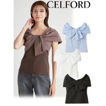 새상품급 CELFORD 리본 디자인 컷 풀오버