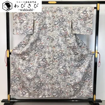 코몬 거울에 꽃 무늬 흰쥐색 K-5047