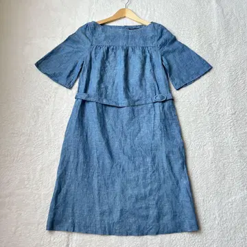 A.P.C. 린넨 혼방 데님풍 원피스 34 여성용 여름 냉감