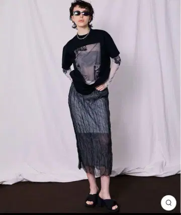 Maison Special 시어 레이어드 와셔 스커트