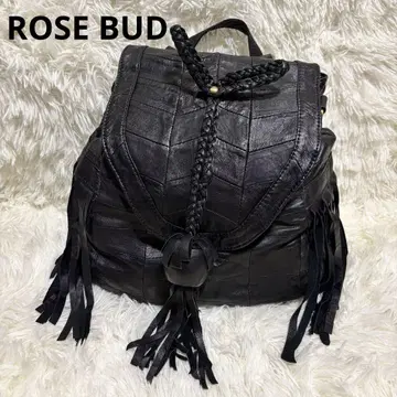 ROSE BUD 가죽 느낌 럭색 프린지 핑크 안감
