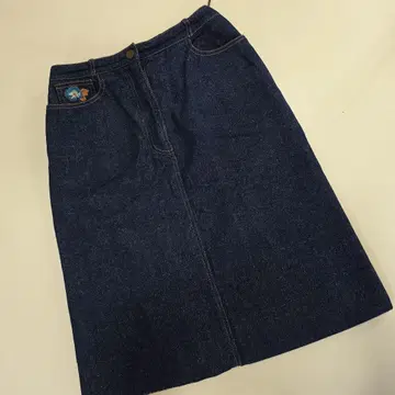 LEONARD FASHION 다크 데님 자수 스커트 y10