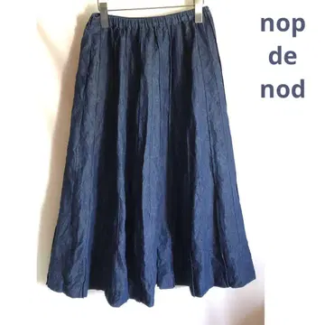 nop de nod 노드노드 면 린넨 데님 롱 스커트
