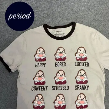 P2280 Disney 백설공주 일곱 난쟁이 grumpy 링거 티셔츠