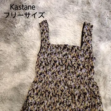 Kastane 카스타네 롱 원피스 꽃무늬 블랙 프리사이즈