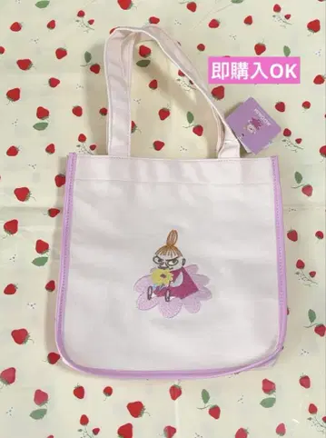 택 포함 새상품 무민 리틀 미 토트백 런치백 핑크