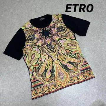 ETRO 에트로 반팔 티셔츠 페이즐리 무늬 실크 스웨터 이탈리아제