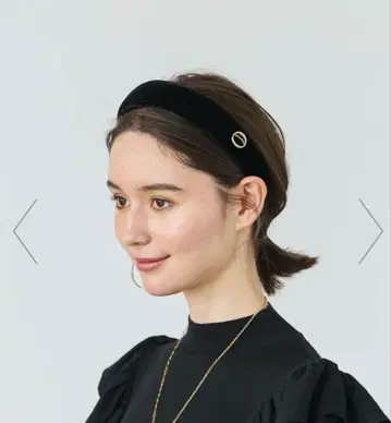 Chapeaud' 블랙 헤어밴드 벨벳 벨로아 머리띠