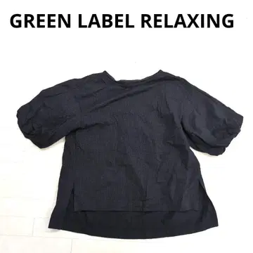 248 GREEN LABEL RELAXING 블랙 벌룬 슬리브 반팔 셔츠