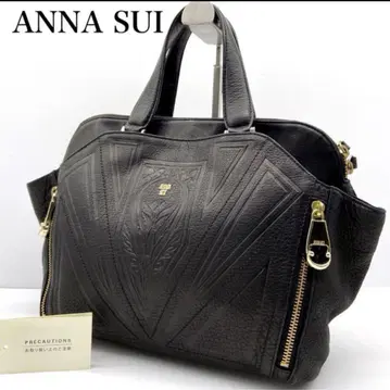 [부티크 한정] ANNA SUI 블랙 가죽 핸드백