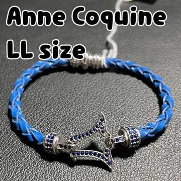 미사용 Anne Coquine 손뜨개질 팔찌 크로스 모티브 LL 사이즈