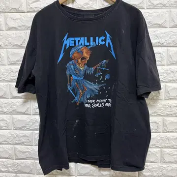 Metallica 블랙 T셔츠 스켈레톤 디자인