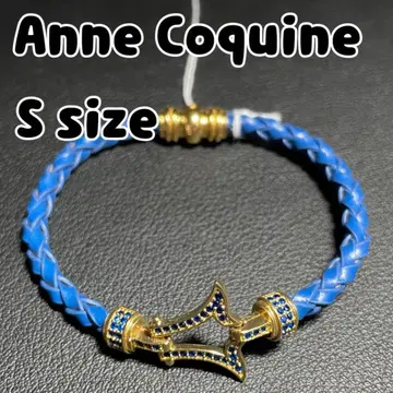 미사용 Anne Coquine 손뜨개질 팔찌 크로스 모티브 S 사이즈