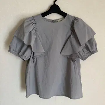 UNITED ARROWS 프릴 반팔 상의 그레이
